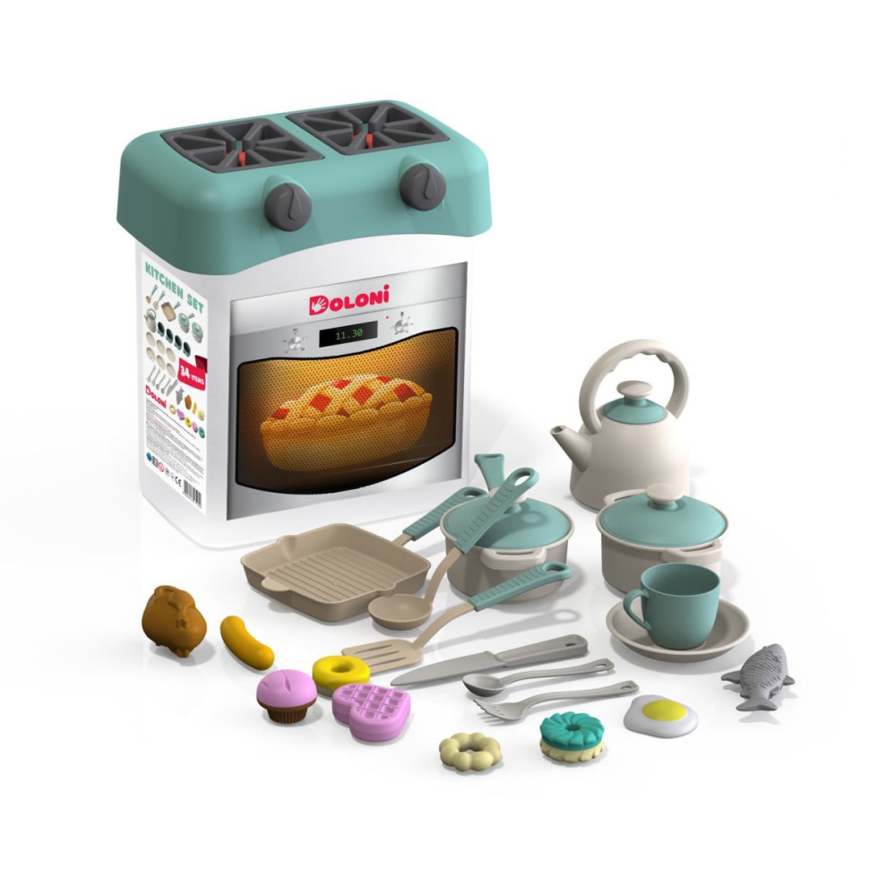 Игрвовой набор Кухня-Бокс DOLONI-TOYS 01480/1/2 Бирюзовый
