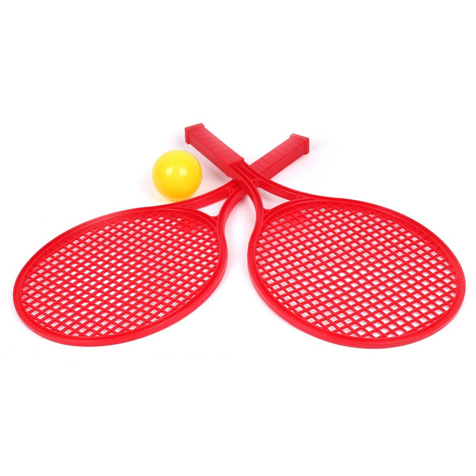 Игровой Набор для игры в теннис ТехноК 0380TXK(Blue) (2 ракетки+мячик) Красный