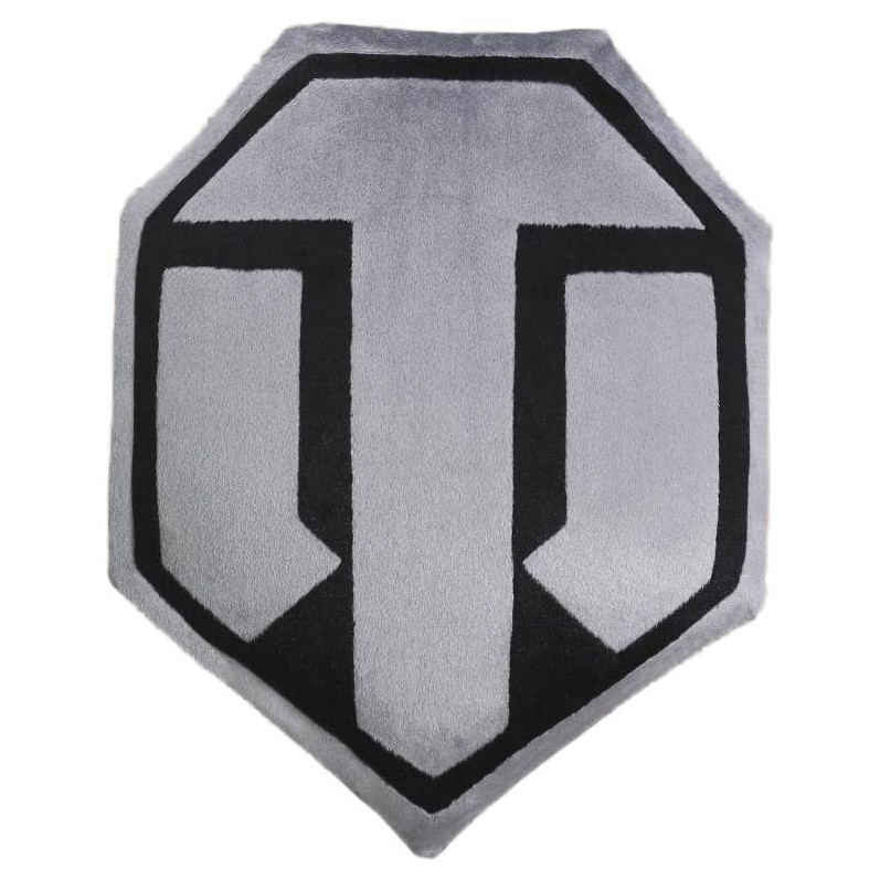 Подушка декоративная лого игры "World of Tanks" WG043334 семиугольная, серо-черная