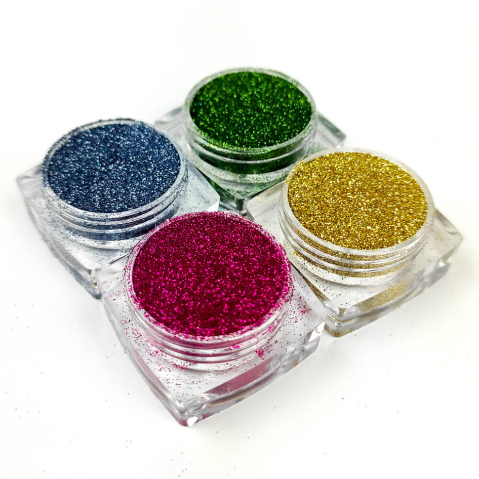 Набор глиттера для био-тату «Базовый №2» glitter-set-4x-2, 4 цвета 