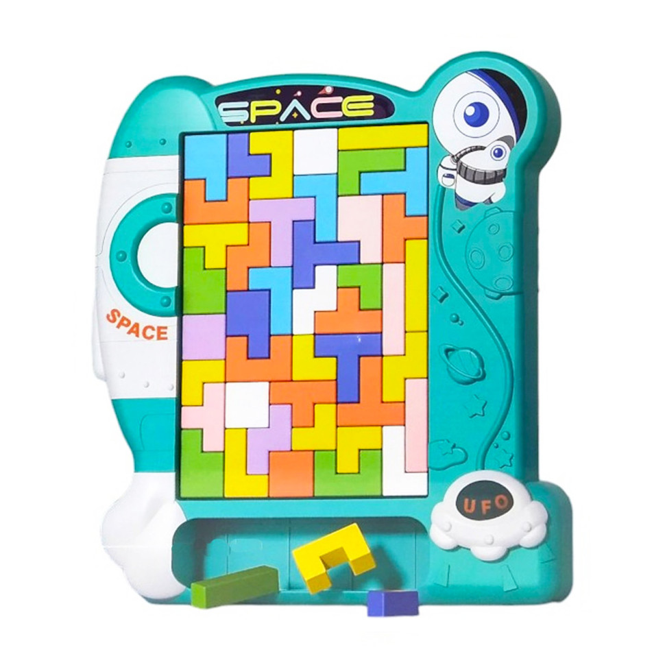 Детская развивающая игрушка 3 в 1 "Пазлы, тетрис, танграм" 8792(Turquoise)