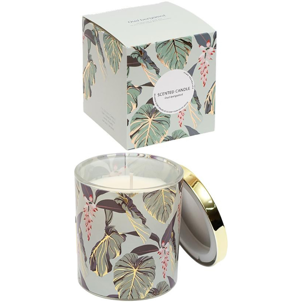 Ароматическая свеча "Home fragrance" AXW2015(Bergamot) в стеклянном стакане с крышечкой