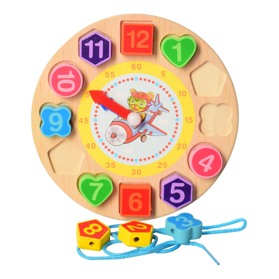 Рамка вкладыш Часики Limo Toy MD 1270 со шнуровкой, 18 см Тигр