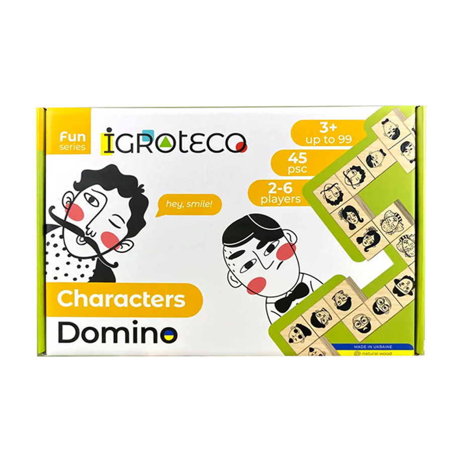 Настольная игра Домино "Персонажи" 900620 от 2 до 6 игроков 45 элементов