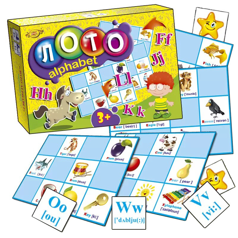 Настольная развивающая игра "Лото ALPHABET" MKM0327 на англ. языке