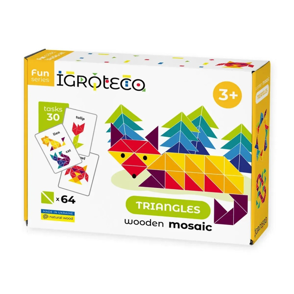 Деревянная игра "Треугольная мозаика" Igroteco 900194, 64 детали