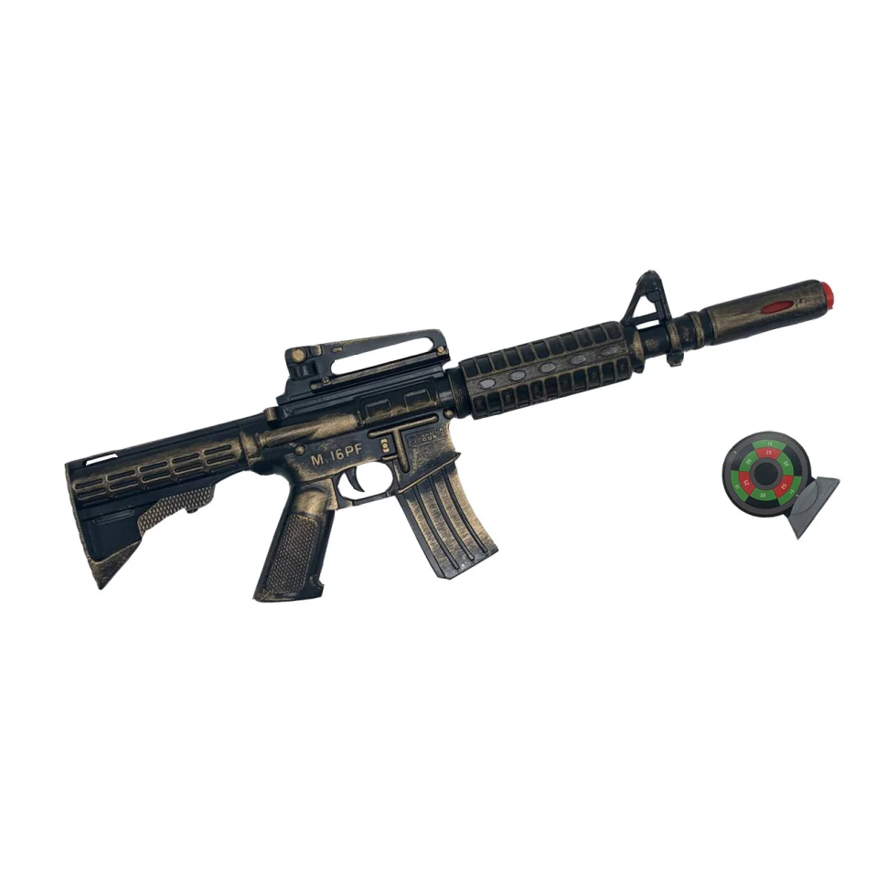 Игрушечный автомат с мягкими пулями M16 PF Golden Gun 910GG Золотой