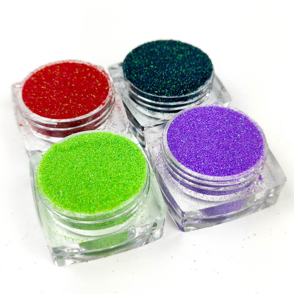 Набор глиттера для био-тату «Радужный №4» glitter-set-4x-4, 4 цвета 