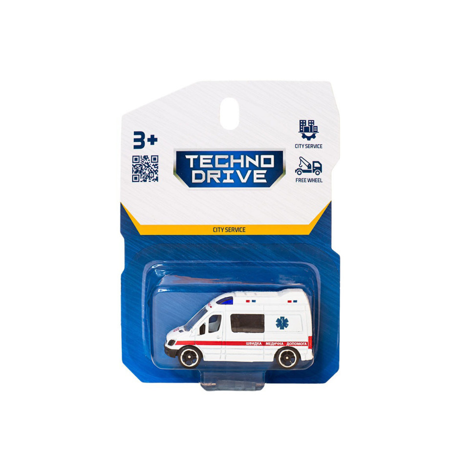 УЦЕНКА!!! Автомодель детская Скорая помощь TechnoDrive 250421CG-3-UC масштаб 1:64