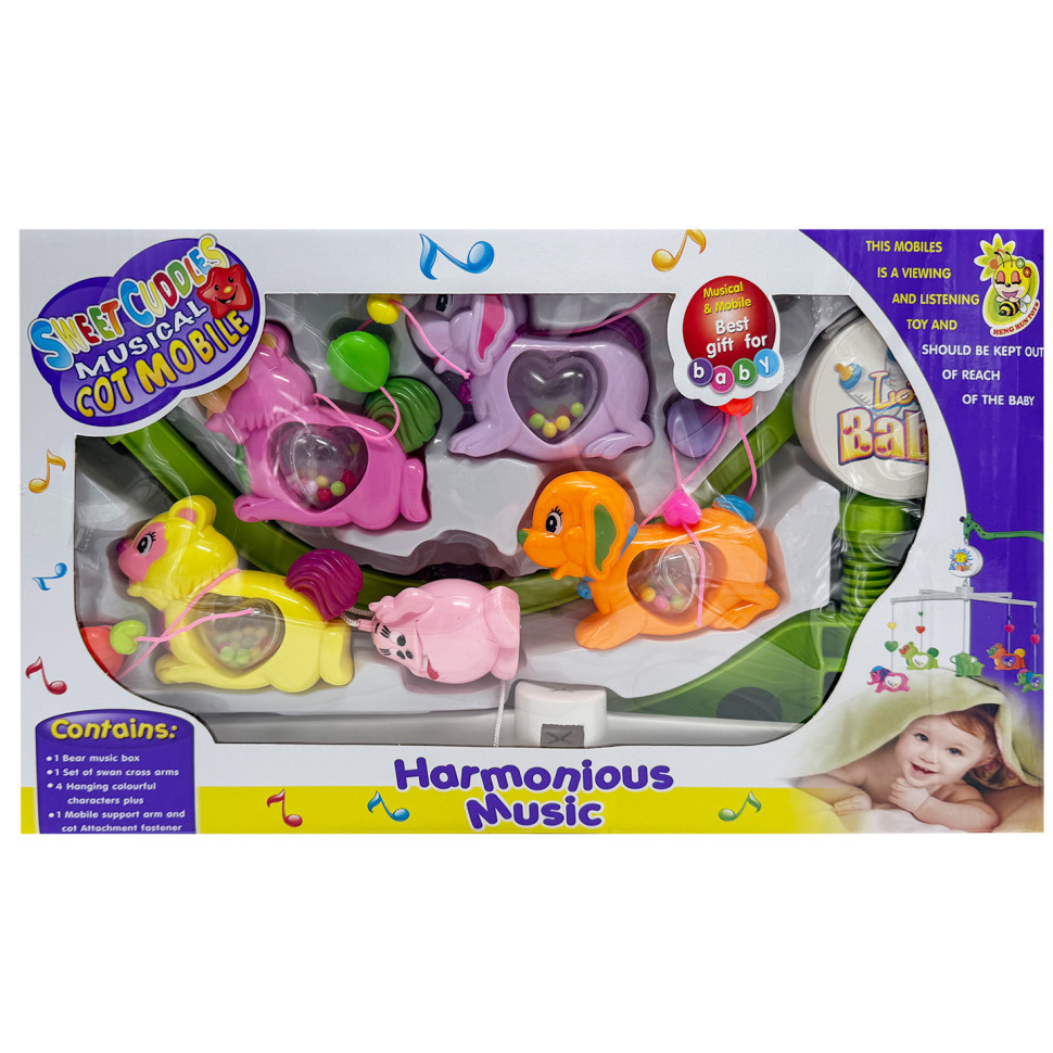УЦЕНКА!!! Музыкальный мобиль на кроватку "Harmonious music" Bambi M 1245-32B U/R-UC, заводная