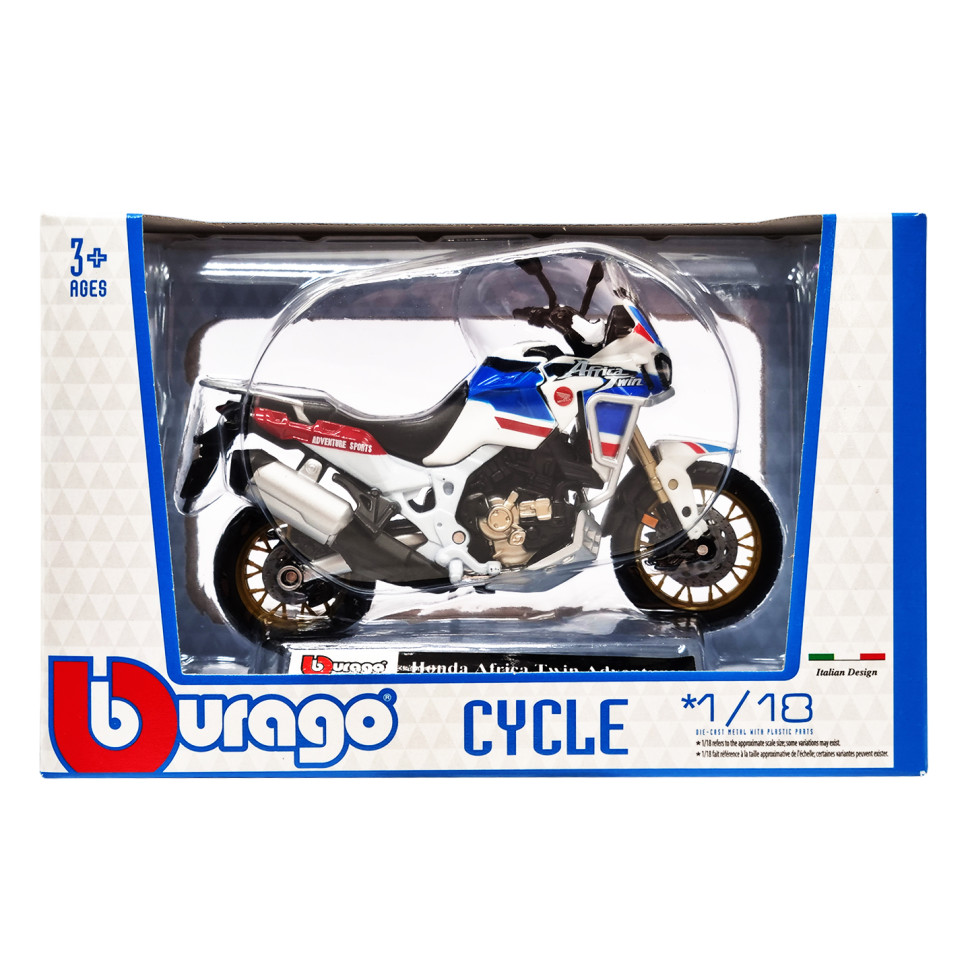 Детская модель Мотоцикла "Honda Africa Twin Adventure" Bburago 18-51030-3 масштаб 1:18