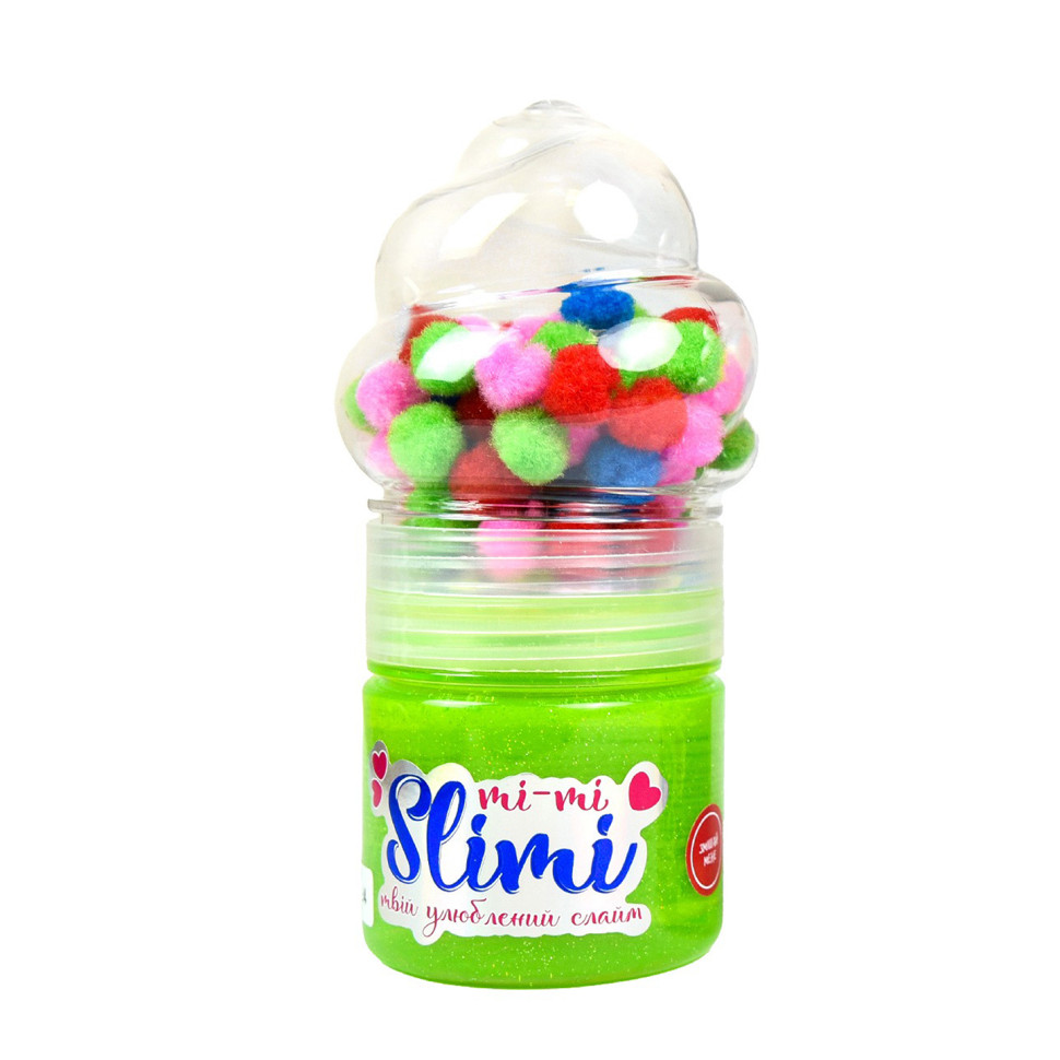 Игрушка-антистресс Слайм Mi-mi Slimi 71827ST(Green), с помпонами