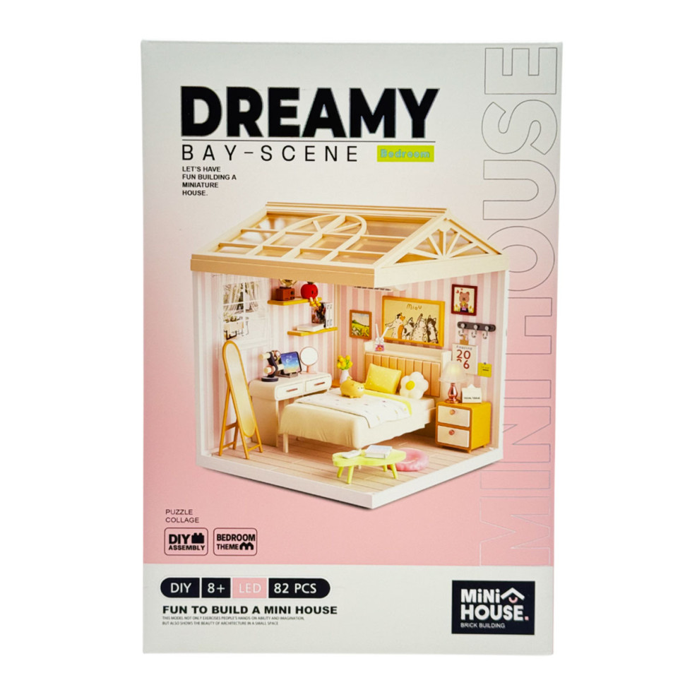 Конструктор-румбокс Спальня Mini House 8004-MH серии "Интерьер", со светом