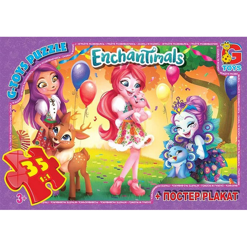Детский пазл классический "Enchantimals" EA212 плакат 35 элементов
