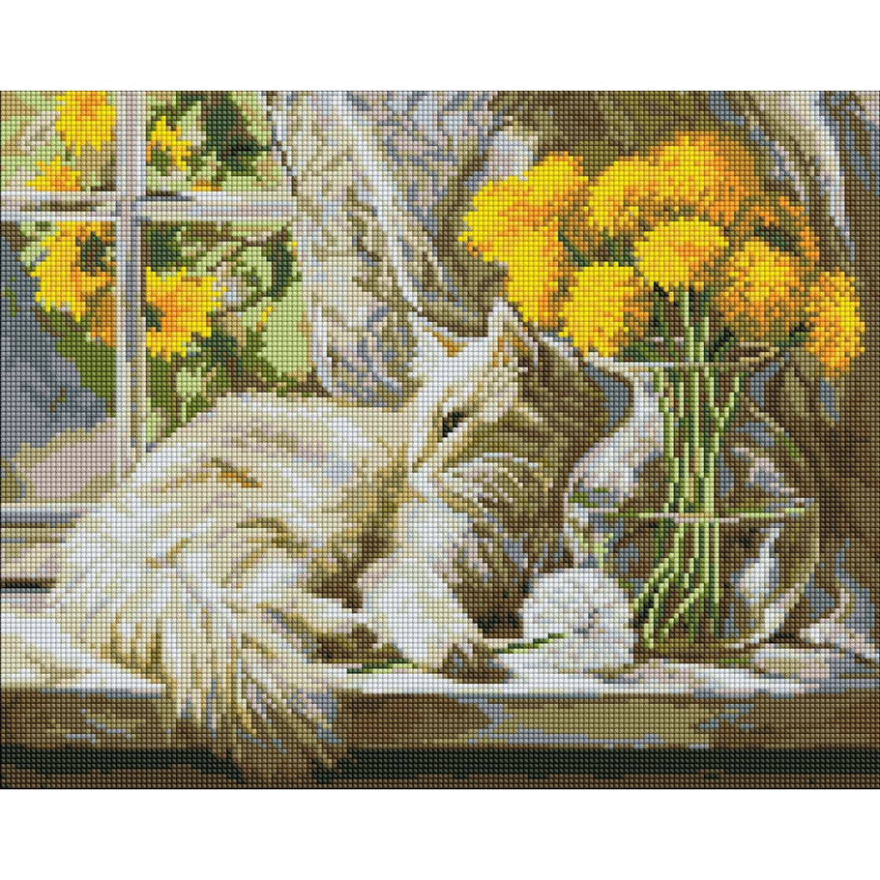 Алмазная мозаика "Мурлыкающее солнце" ©art_selena_ua AMO20469, 40х50 см