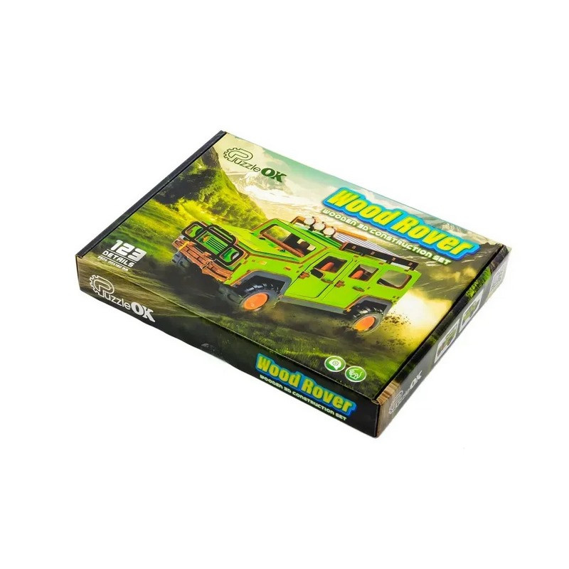 Деревянный 3D конструктор "Внедорожник" Puz-00951, 123 детали