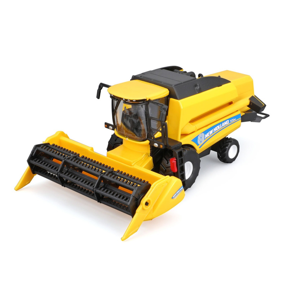 Автомодель Зерноуборочный комбайн "New Holland TC5.90" Bburago 18-31721 с зерновой жаткой