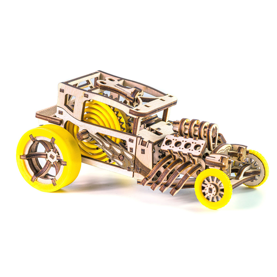 Деревянный конструктор "Hot Rod" Time for Machine T4M380303 Желтый