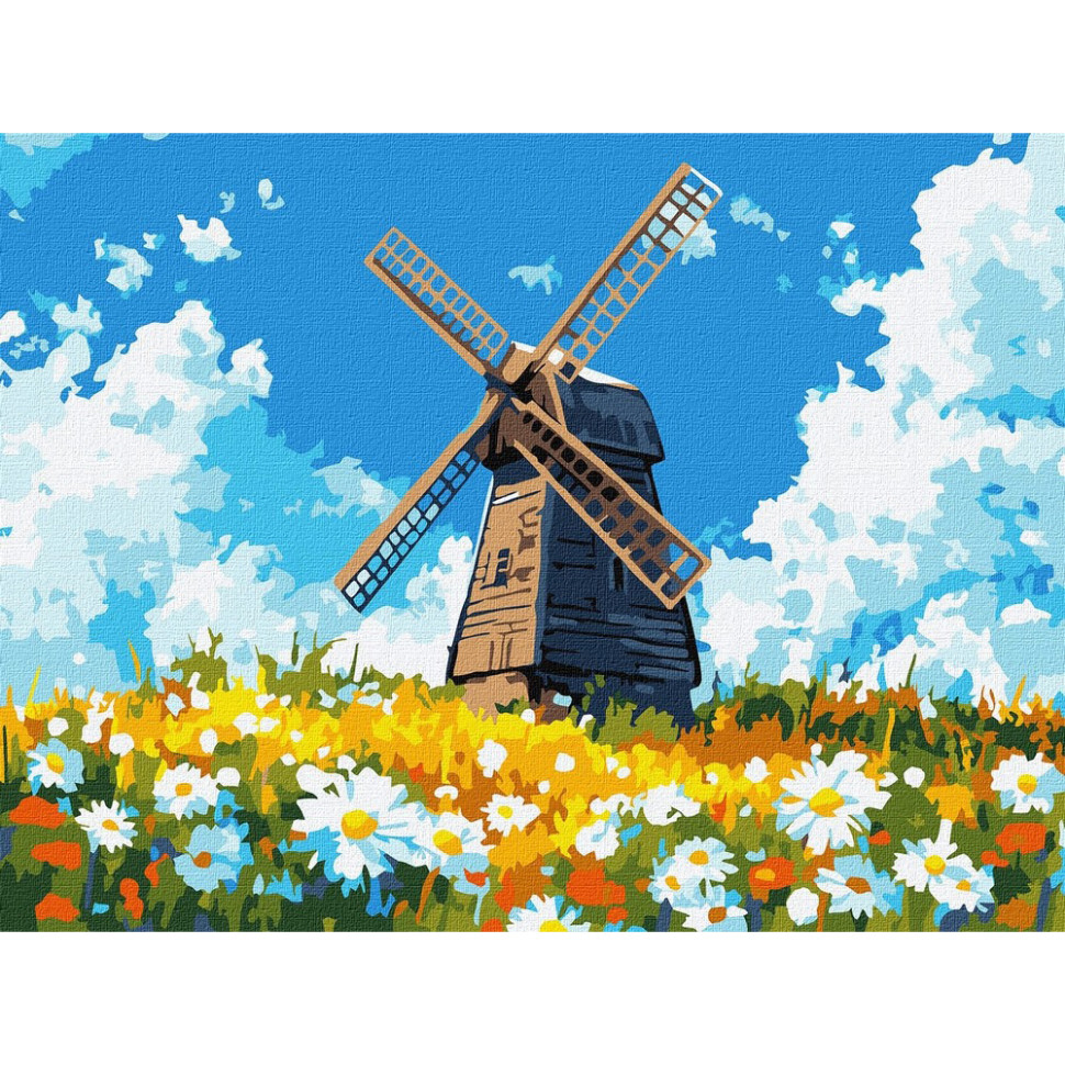 Картина по номерам "Мельница посреди поля" ©art_selena_ua KHO6399, 30x40 см  