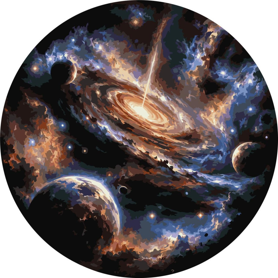 Картина по номерам "В сердце Вселенной" OR2039 диаметр 45 см