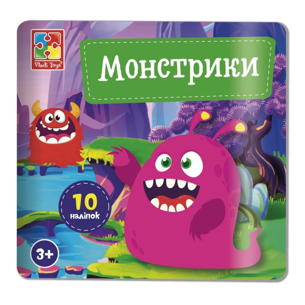 Набор для творчества "Монстрики" VT4206-52, 10 наклеек на планшетке