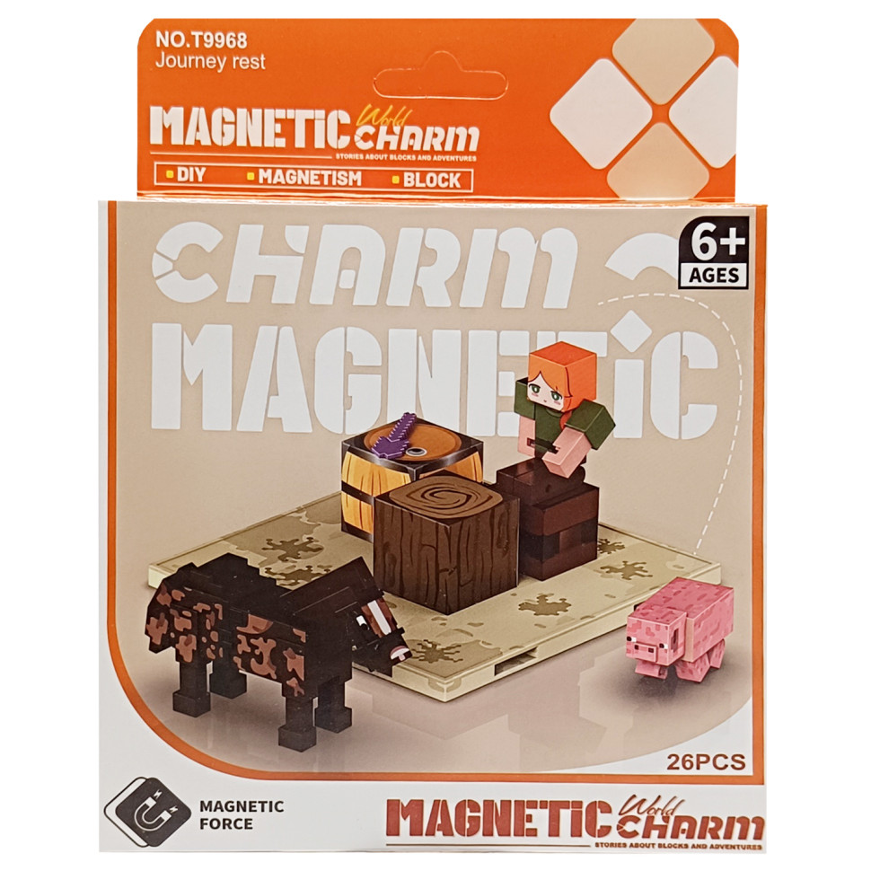Детский магнитный конструктор Minecraft 9968, 26 деталей
