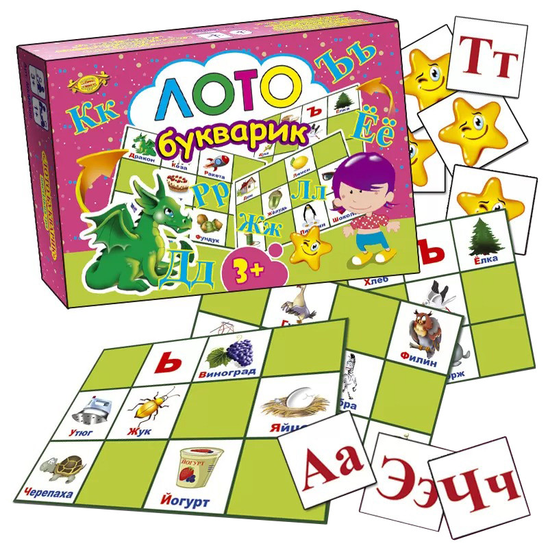 Детская развивающая игра "Лото. Букварик" MKM0306 на рус. языке