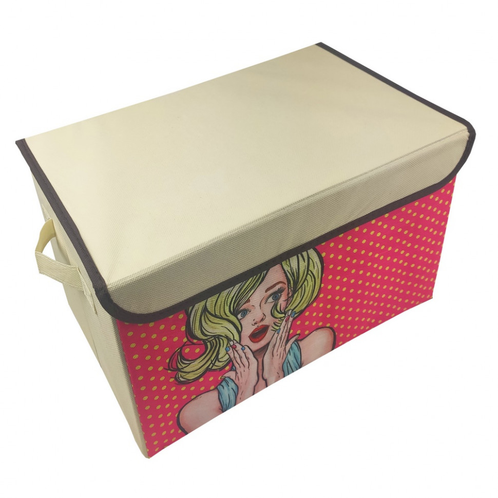Корзина для хранения игрушек MR 0625, 38 x 24 x 24 см Удивленная девушка