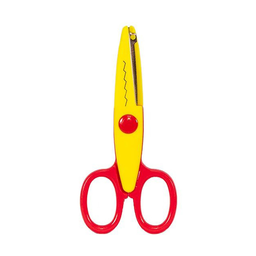 Ножницы детские 80685(Red-Yellow) с фигурным лезвием