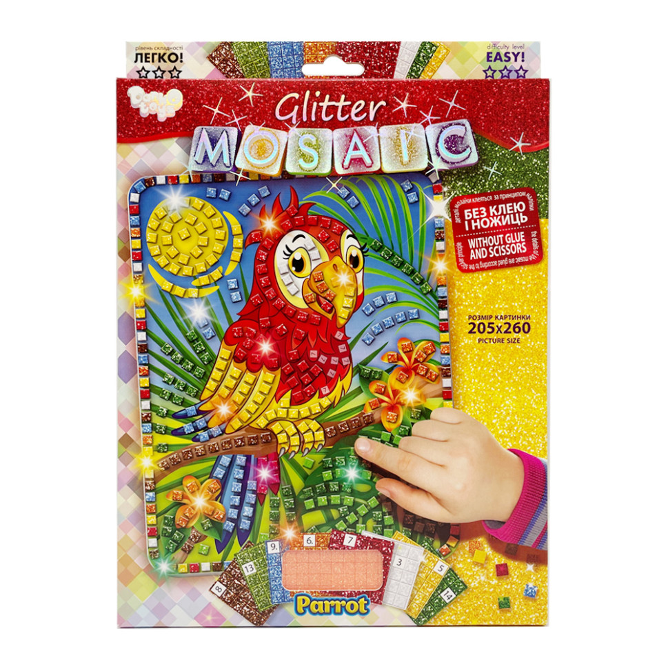 Креативное творчество "Блестящая мозаика: Parrot" БМ-02-06, 20.6х26 см