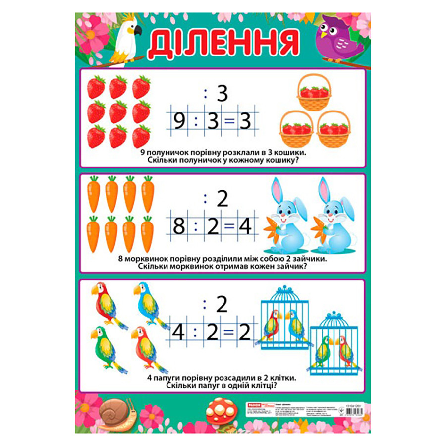 Учебный плакат Деление начальная школа 13104123 формат 50 х 70 см