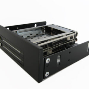 Кишеня Maiwo внутр.5,25" для 2*HDD 2,5" SATA через SATA безгвинтіве кріплення нерж. сталь чорна