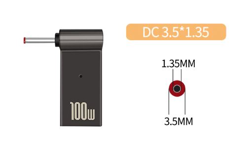 Адаптер PD 100W USB Type-C Female to DC Male Jack 3.5x1.35 mm – для зарядж. ноутів ASUS, планшетів
