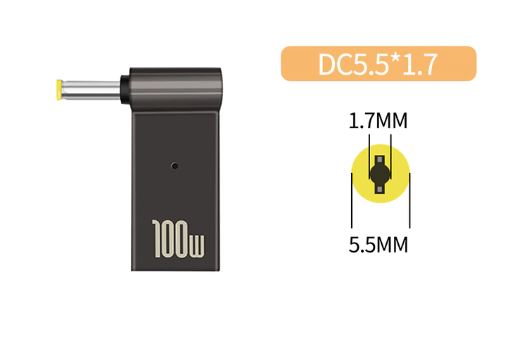 Адаптер PD 100W USB Type-C Female to DC Male Jack 5.5x1.7 mm – для зарядж. ноутів ACER, PACKARD BELL