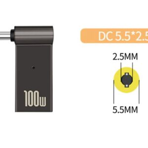 Адаптер PD 100W USB Type-C Female to DC Male Jack 5.5x2.5 mm –для зарядж. ноутів ASUS,TOSHIBA,LENOVO