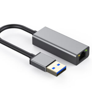 Адаптер Dynamode USB 3.0 1000/100 Мбит/с разъем RJ-45, чипсет RTL8153, з кабелем 14 см, темно-сірий