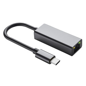 Адаптер Dynamode USB 3.0 Type-C 1000/100 Мбит/с разъем RJ-45, чип RTL8153, кабель 13 см, темно-сірий