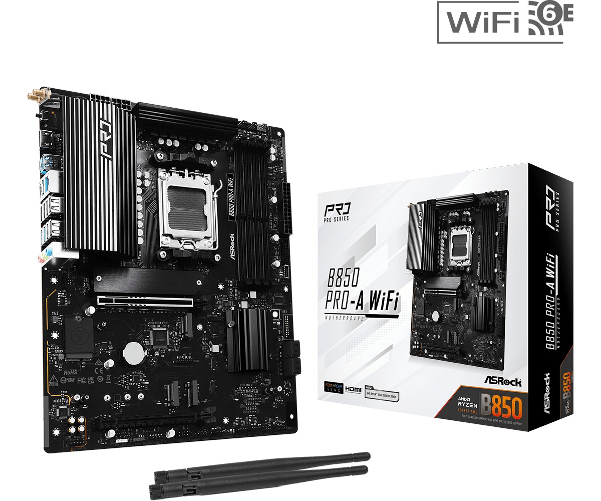 Материнська плата ASRock B850 PRO-A WIFI (AM5, AMD B850, PCI-Ex16)