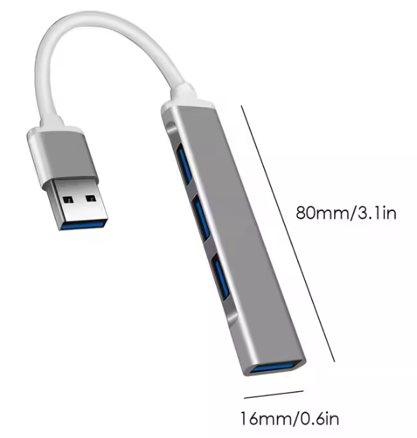 USB Hub 3.0 на 4 порти (алюмінієвий, високошвидкісний)