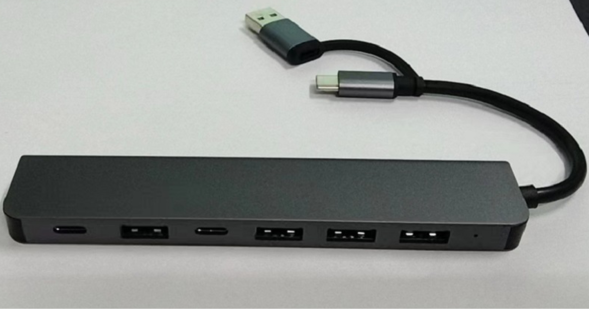 Універсальний Type-C хаб 7 в 1 для підключення HDMI, USB пристроїв та карт пам’яті. Ідеально для ноутбуків і MacBook. - Зображення 2