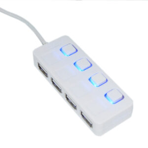 Хаб USB Lapara 4 порти USB 2.0 з 4-ма вимикачами ON/OFF для кожного порту, білий