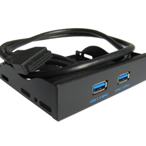 Хаб USB Maiwo передня панель 3,5" 2 порти USB 3.0 чорний