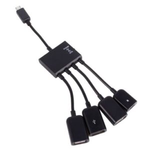Хаб USB OTG Lapara 3 порти USB 2.0 + 1 порт MicroUSB мультифункц. для смартфонів та планшетів чорний