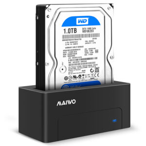 Док-станція Maiwo для HDD 2,5"/3,5" SATA через USB3.0 безгвинтіве кріплення пластик чорна