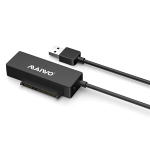 Адаптер Maiwo для підключ. HDD SATA 2,5"/3,5"/5,25"/SSD до портів USB 3.0, БЖ 12В/2А в компл, чорний