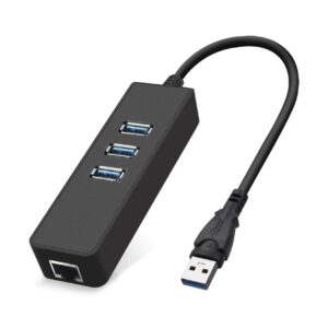 Адаптер Dynamode USB 3.0 Type-A - RJ45 Gigabit Lan, 3*USB 3.0-порта, Win7/8/10, Mac OS X, черный