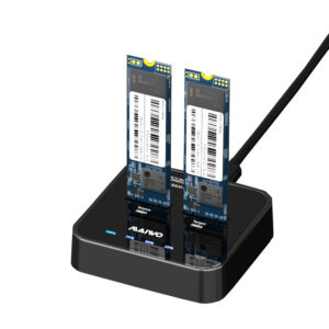 Док-станція Maiwo клонір. для 2*NVMe M.2 SSD Key M/B+M через USB 3.1 Gen2 Type-C безгвинтова пластик