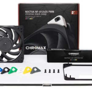 Вентилятор Noctua NF-A12x25 PWM CHROMAX. BLACK. SWAP для корпусу 120x120x25мм SSO2 450 - 2000 об/хв