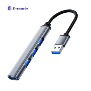 Хаб Dynamode USB Type-A to 1х USB3.0, 3x USB 2.0, метал, темно-сірий