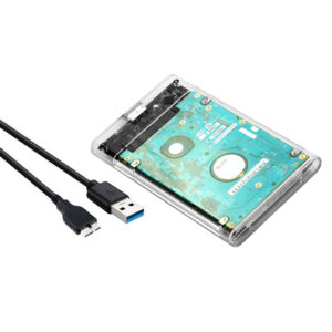 Кишеня Dynamode зовн.для 2.5" SATA/SSD HDD - USB 3.0, безгвинт.засувне кріплення, пластикова прозора